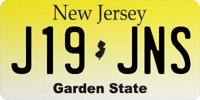 NJ license plate J19JNS