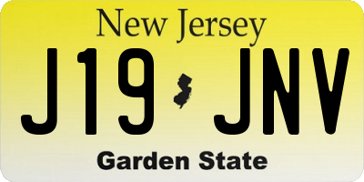 NJ license plate J19JNV