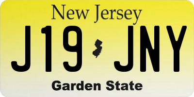 NJ license plate J19JNY