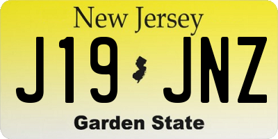 NJ license plate J19JNZ