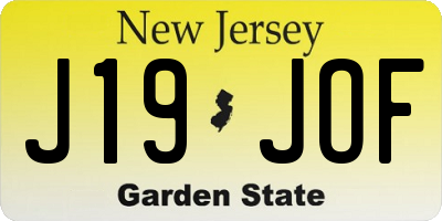 NJ license plate J19JOF