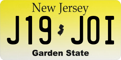 NJ license plate J19JOI