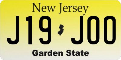 NJ license plate J19JOO