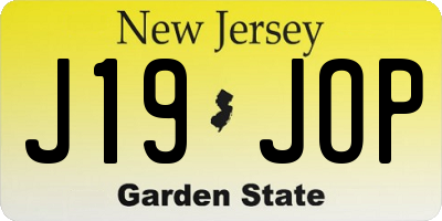NJ license plate J19JOP