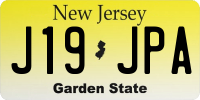 NJ license plate J19JPA