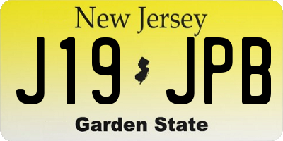 NJ license plate J19JPB