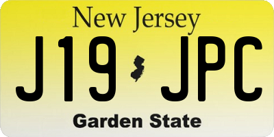 NJ license plate J19JPC