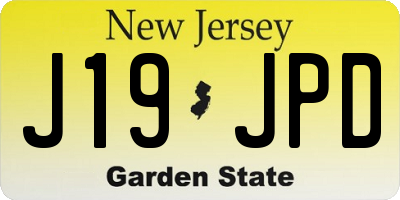 NJ license plate J19JPD