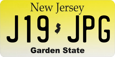 NJ license plate J19JPG