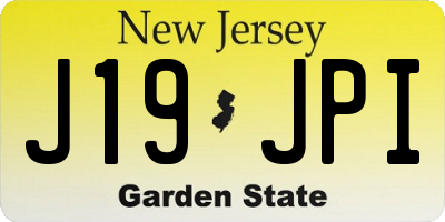 NJ license plate J19JPI