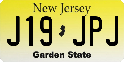 NJ license plate J19JPJ
