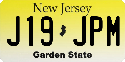 NJ license plate J19JPM