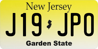 NJ license plate J19JPO