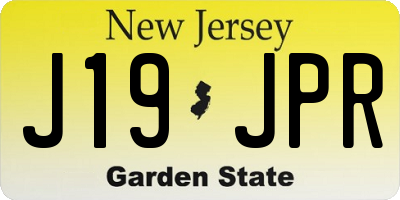 NJ license plate J19JPR