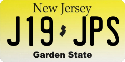 NJ license plate J19JPS