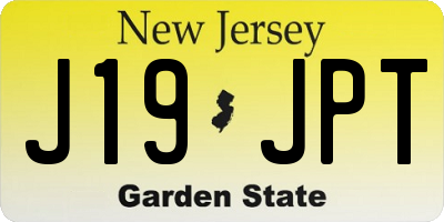 NJ license plate J19JPT
