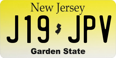 NJ license plate J19JPV
