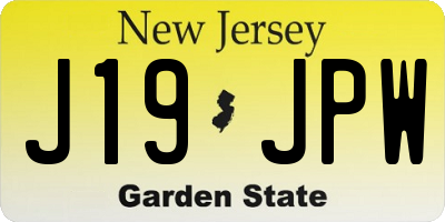 NJ license plate J19JPW