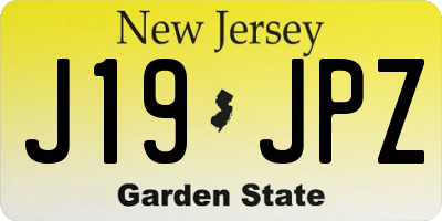NJ license plate J19JPZ