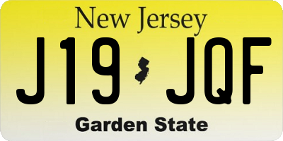 NJ license plate J19JQF