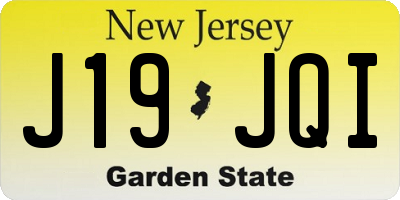 NJ license plate J19JQI