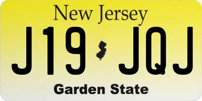 NJ license plate J19JQJ
