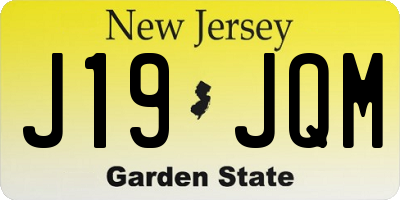 NJ license plate J19JQM