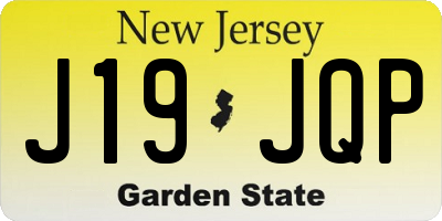 NJ license plate J19JQP