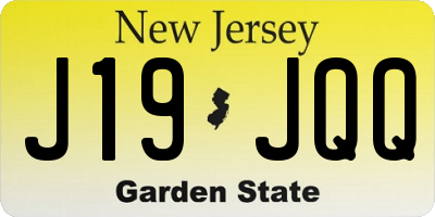 NJ license plate J19JQQ