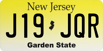 NJ license plate J19JQR