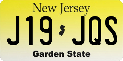 NJ license plate J19JQS