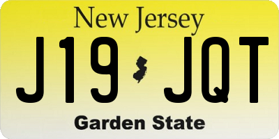 NJ license plate J19JQT