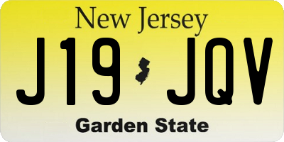 NJ license plate J19JQV