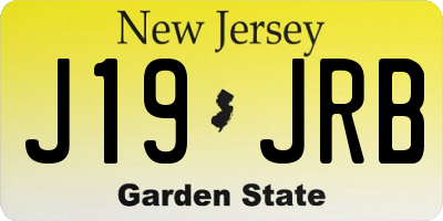 NJ license plate J19JRB