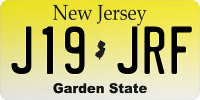 NJ license plate J19JRF