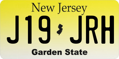 NJ license plate J19JRH