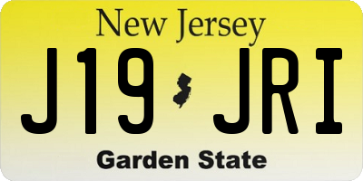 NJ license plate J19JRI