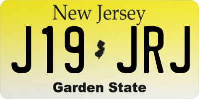 NJ license plate J19JRJ