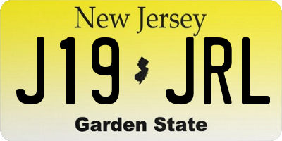 NJ license plate J19JRL