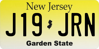 NJ license plate J19JRN