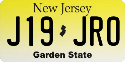 NJ license plate J19JRO