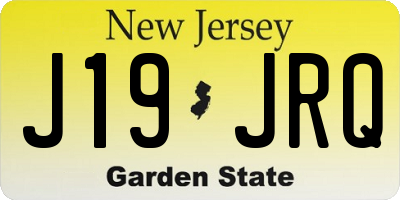 NJ license plate J19JRQ