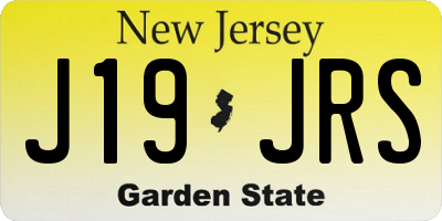 NJ license plate J19JRS