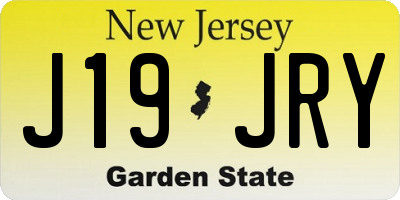NJ license plate J19JRY