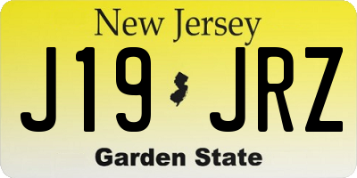 NJ license plate J19JRZ