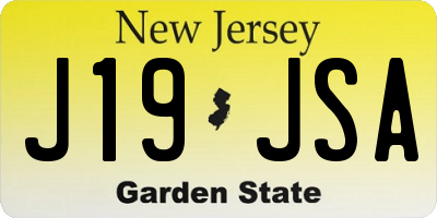 NJ license plate J19JSA