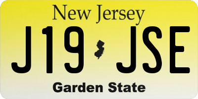 NJ license plate J19JSE