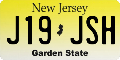 NJ license plate J19JSH