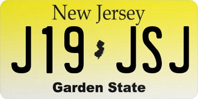NJ license plate J19JSJ
