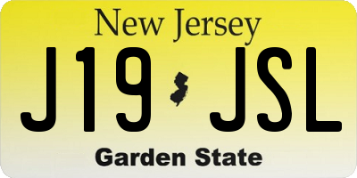 NJ license plate J19JSL